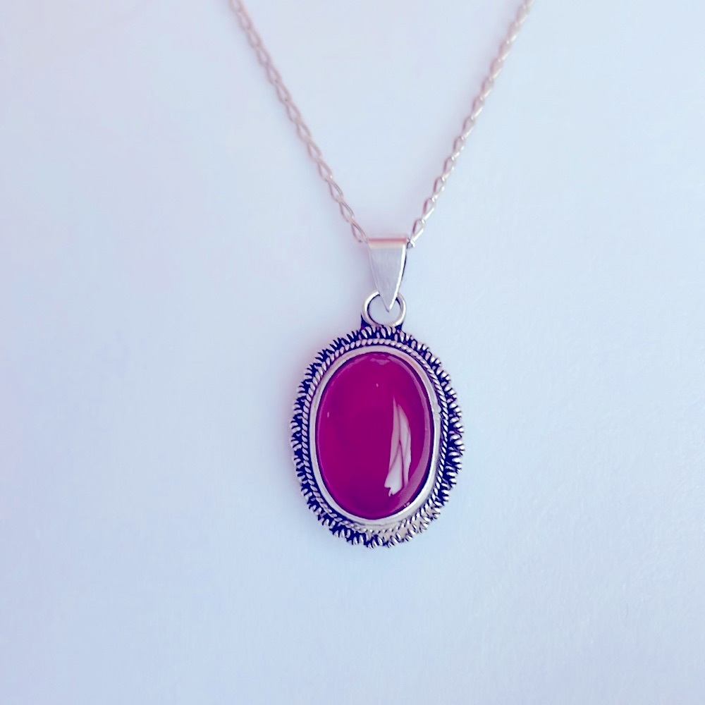 Vintage Silver Sterling 925 Agate necklace from the 80s